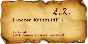 Lunczer Krisztián névjegykártya